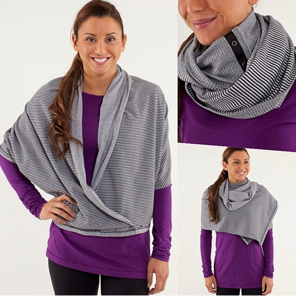 Lululemon Vinyasa Scarf Rulu Mini Check Pique Black White